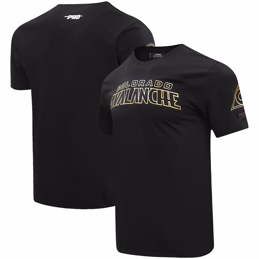 Men's Colorado Avalanche Pro Standard Black Wordmark T-Shirt - ujerseystore