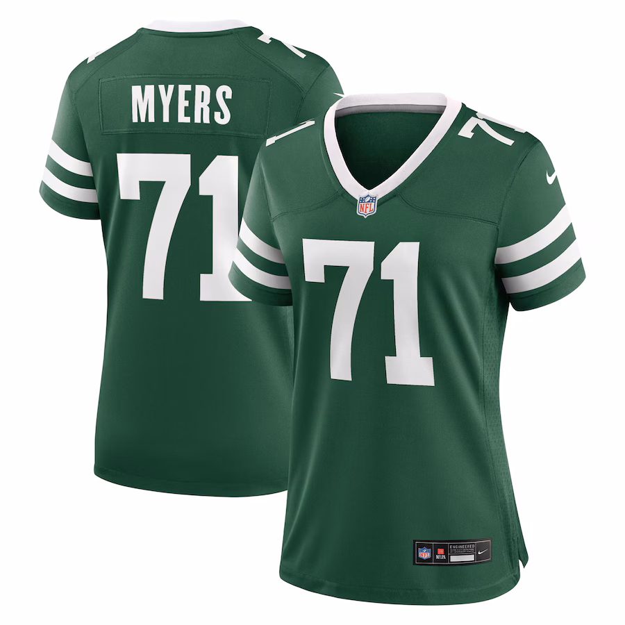 Women's New York Jets Josh Myers Nike Legacy Green Team Game Jersey - ujerseystore