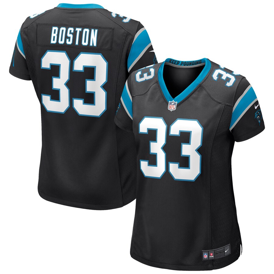 Women's Carolina Panthers Tre Boston Nike Black Game Jersey - ujerseystore