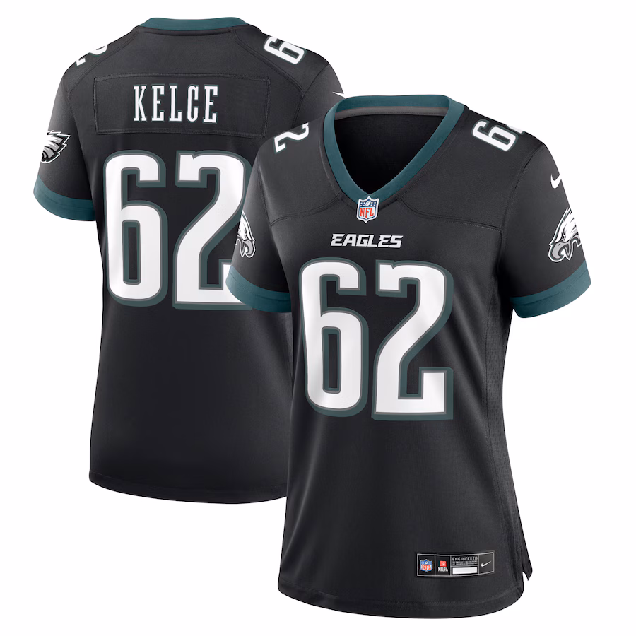 Women's Philadelphia Eagles Jason Kelce Nike Black Alternate Game Jersey - ujerseystore