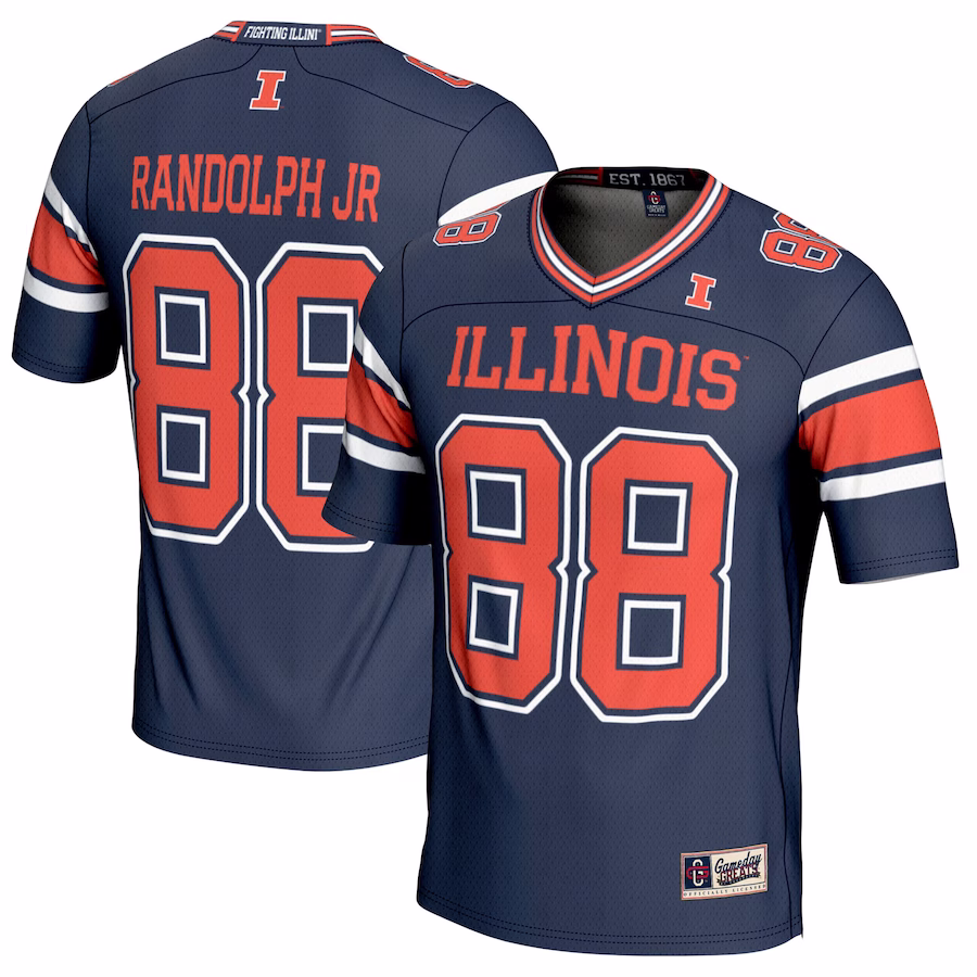 Keith Randolph Jr Illinois Fighting Illini GameDay Greats Youth NIL Player Football Jersey - Navy - ujerseystore