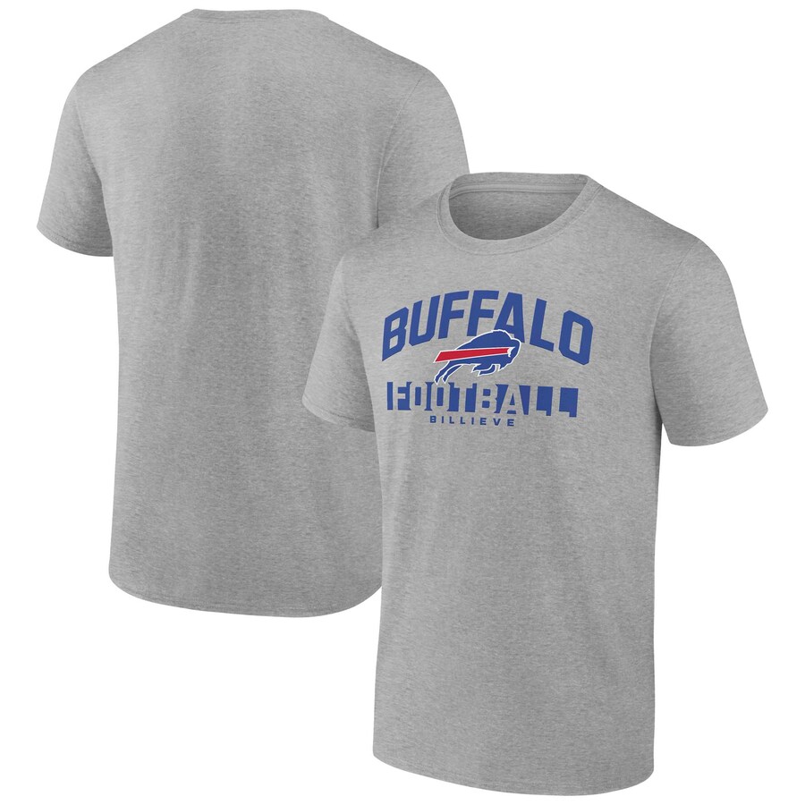 Men's Buffalo Bills Fanatics Heather Gray Screen Blocking T-Shirt - ujerseystore