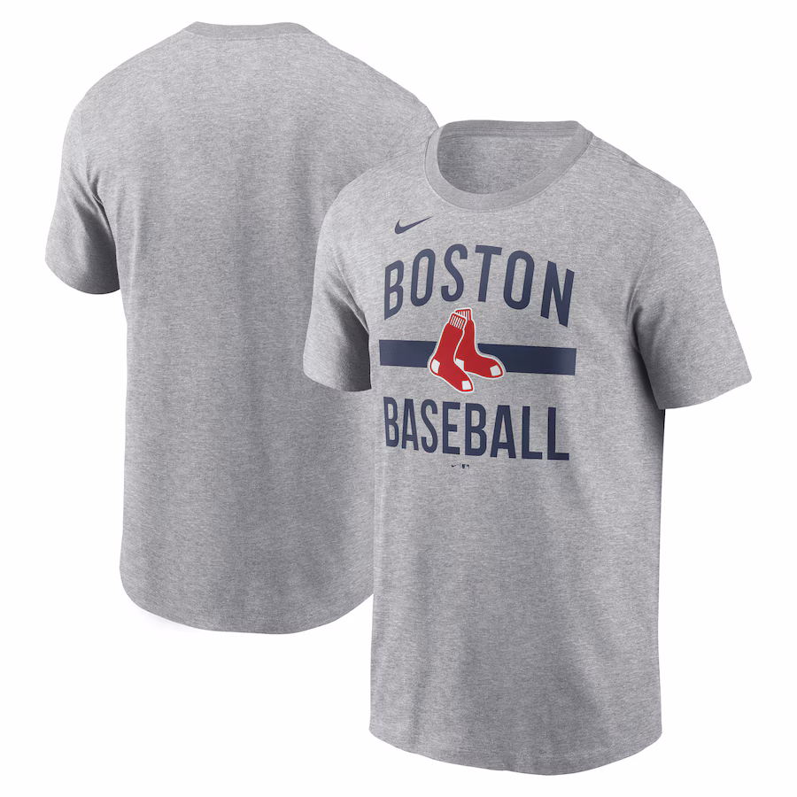 Men's Boston Red Sox Nike Heather Gray Arched T-Shirt - ujerseystore