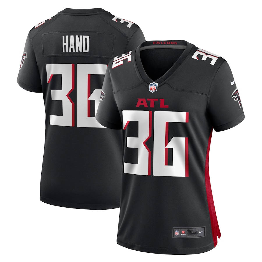 Women's Atlanta Falcons Harrison Hand Nike Black Game Jersey - ujerseystore
