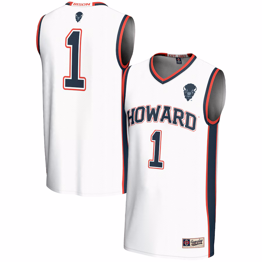 Youth GameDay Greats #1 White Howard Bison Lightweight Basketball Jersey - ujerseystore