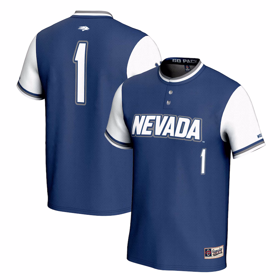 Youth GameDay Greats #1 Navy Nevada Wolf Pack Lightweight Softball Jersey - ujerseystore