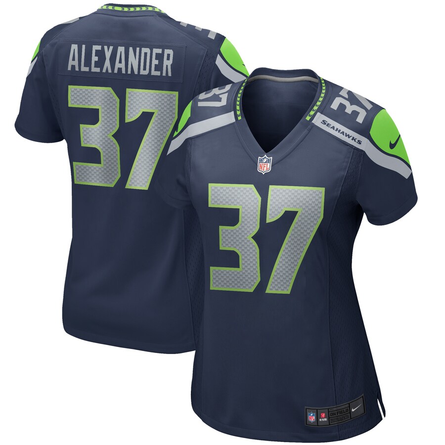Women's Seattle Seahawks Shaun Alexander Nike College Navy Game Retired Player Jersey - ujerseystore