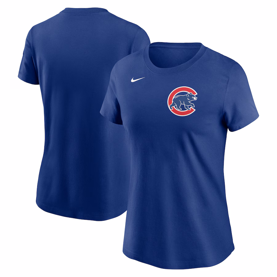 Women's Chicago Cubs Nike Royal Fuse Wordmark T-Shirt - ujerseystore