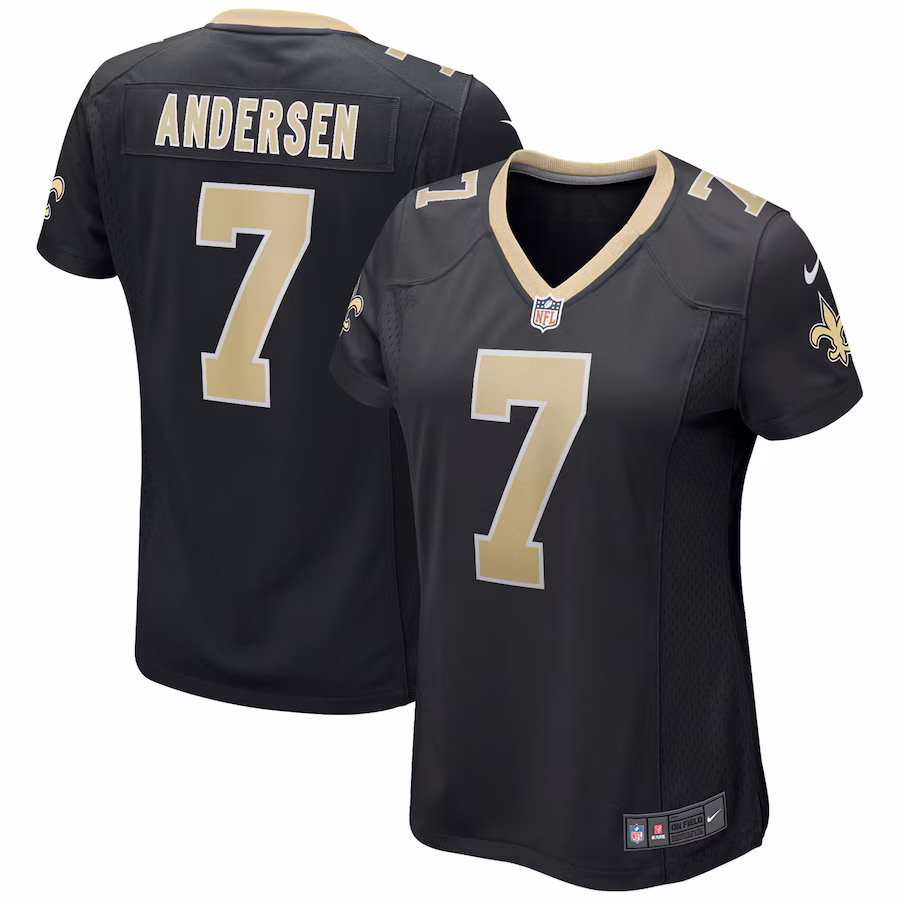 Women's New Orleans Saints Morten Andersen Nike Black Game Retired Player Jersey - ujerseystore