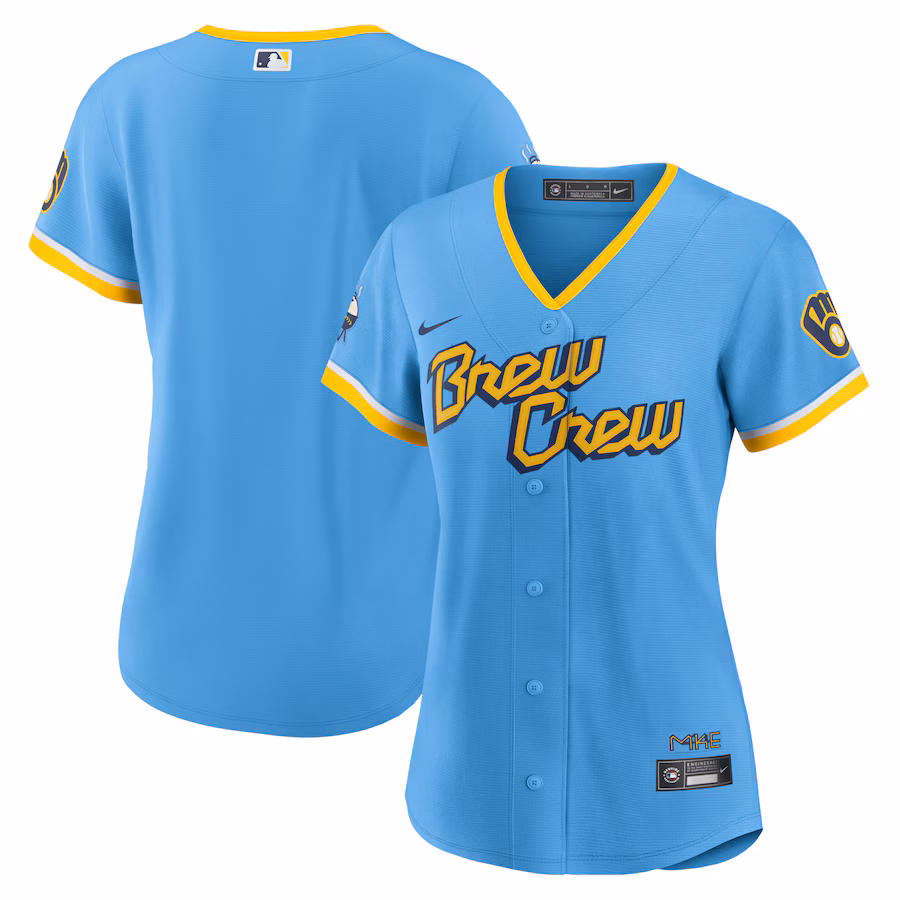 Women's Milwaukee Brewers Nike Powder Blue City Connect Replica Team Jersey - ujerseystore
