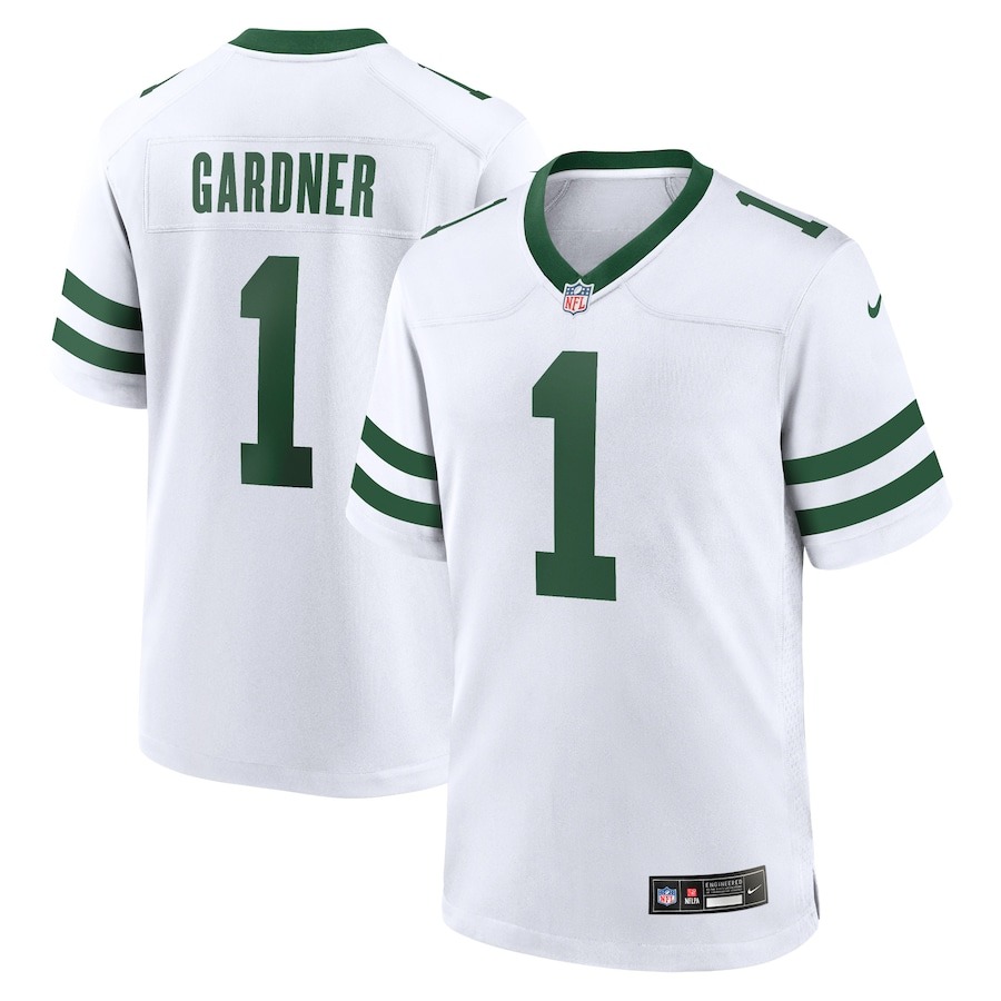 Men's New York Jets Ahmad Sauce Gardner Nike Legacy White Game Jersey - ujerseystore