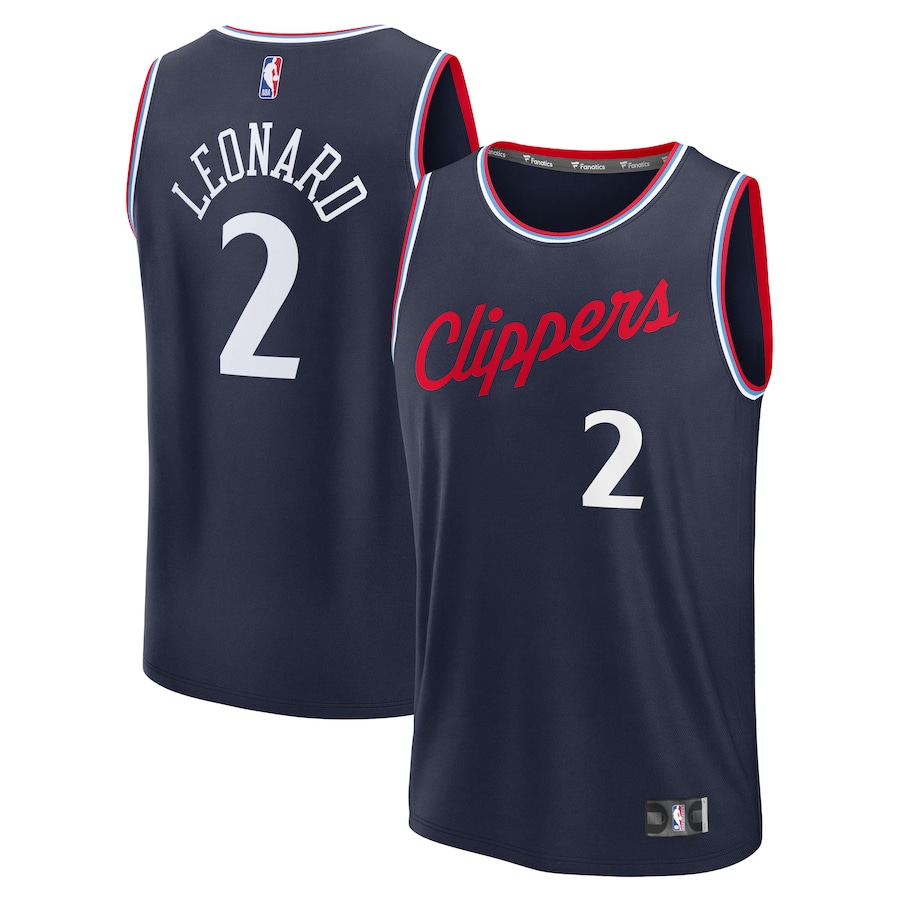 Men's LA Clippers Kawhi Leonard Fanatics Navy Fast Break Icon Jersey - ujerseystore