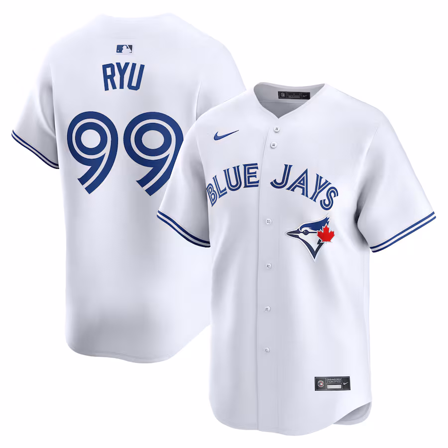 Men's Toronto Blue Jays Hyun Jin Ryu Nike White Home Limited Player Jersey - ujerseystore