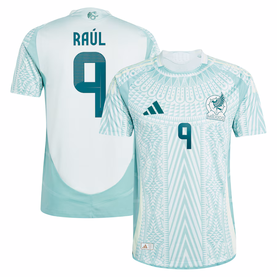 Men's Mexico National Team Raul Jimenez adidas Green 2024 Away Authentic Player Jersey - ujerseystore