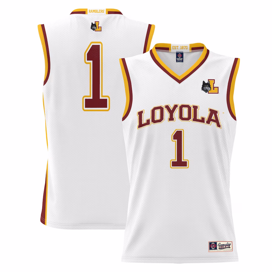#1  Loyola Chicago Ramblers GameDay Greats  Lightweight Basketball Jersey - White - ujerseystore