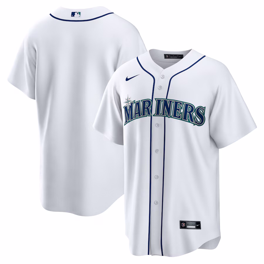 Men's Seattle Mariners Nike White Home Replica Team Jersey - ujerseystore