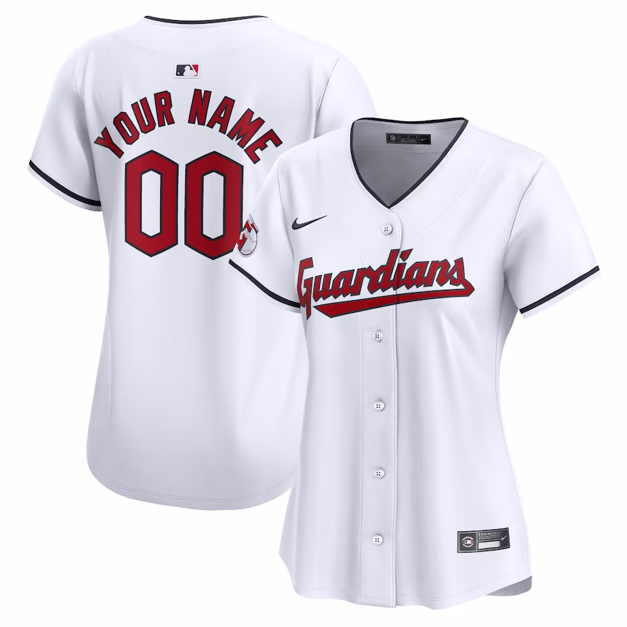 Women's Cleveland Guardians Nike White Home Limited Custom Jersey - ujerseystore