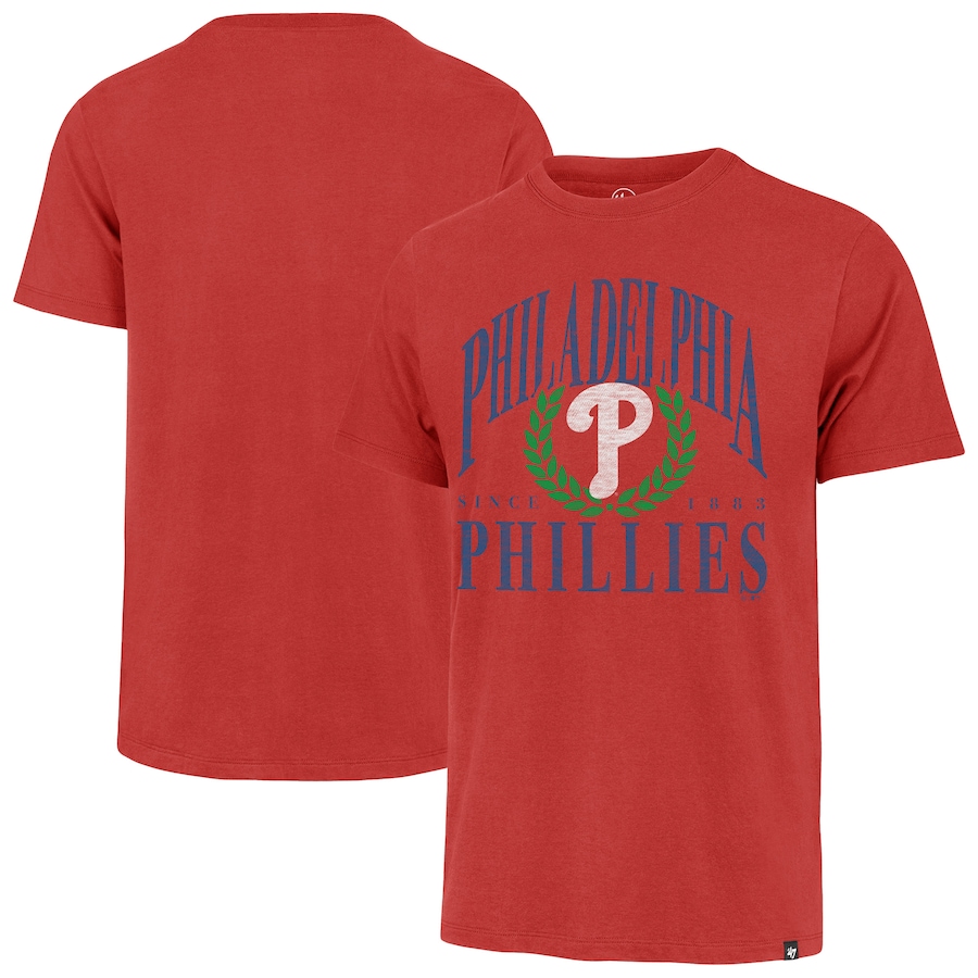 Men's Philadelphia Phillies '47 Red Pitchout Franklin T-Shirt - ujerseystore