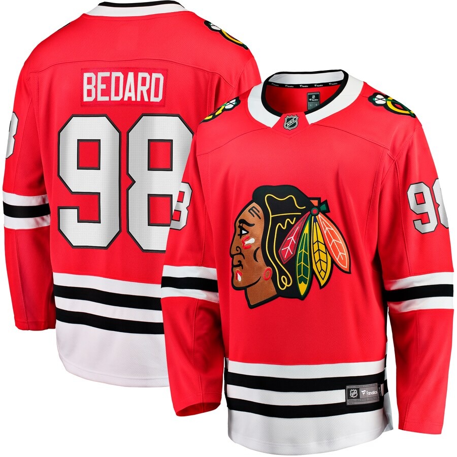Men's Chicago Blackhawks Connor Bedard Fanatics Branded Red 2023 NHL Draft Home Breakaway Player Jersey - ujerseystore