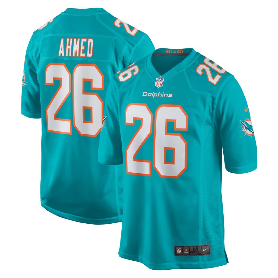 Men's Miami Dolphins Salvon Ahmed Nike Aqua Game Jersey - ujerseystore