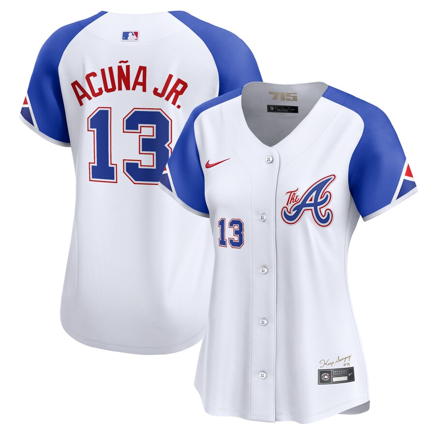 Women's Atlanta Braves Ronald Acuña Jr. Nike White City Connect Limited Player Jersey - ujerseystore