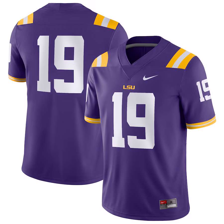 #19 LSU Tigers Nike Game Jersey - Purple - ujerseystore