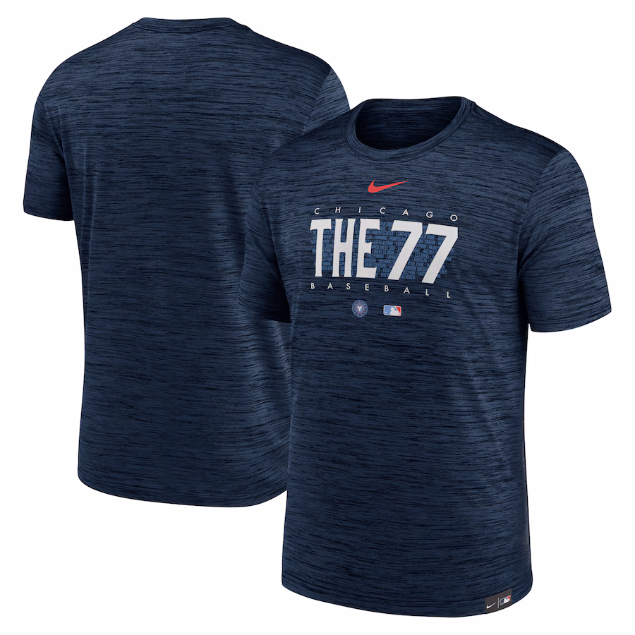 Men's Chicago Cubs Nike Navy City Connect Velocity Practice Performance T-Shirt - ujerseystore