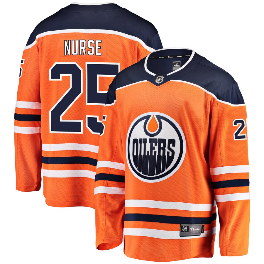 Men's Edmonton Oilers Darnell Nurse Fanatics Branded Orange Breakaway Player Jersey - ujerseystore