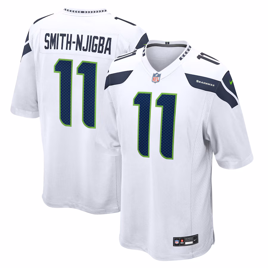 Men's Seattle Seahawks Jaxon Smith-Njigba Nike White Away Game Jersey - ujerseystore