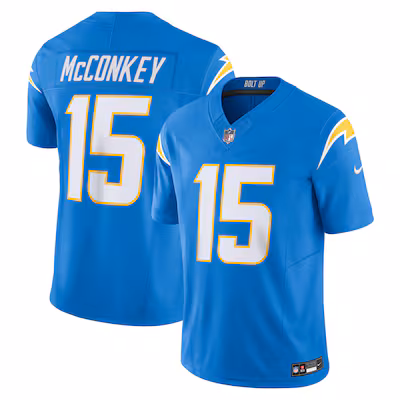 Men's Los Angeles Chargers Ladd McConkey Nike Powder Blue Team Vapor F.U.S.E. Limited Jersey - ujerseystore