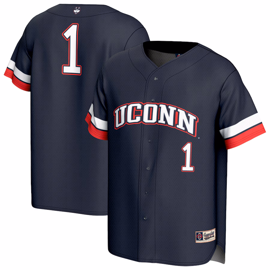 Youth GameDay Greats #1 Navy UConn Huskies Lightweight Collegiate Baseball Fashion Jersey - ujerseystore