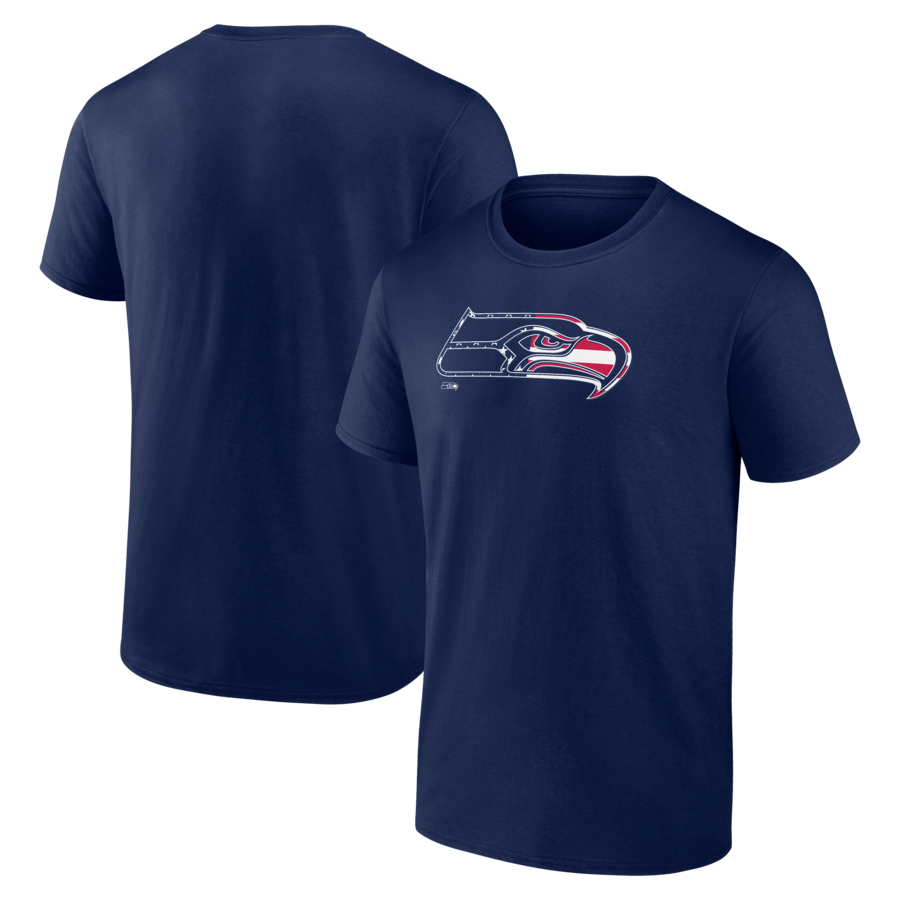 Men's Seattle Seahawks Navy Americana T-Shirt - ujerseystore