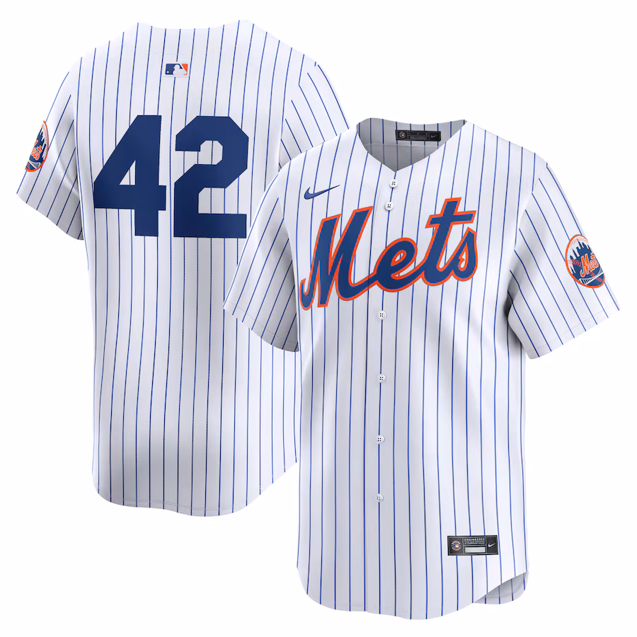 Men's New York Mets  Nike White 2024 Jackie Robinson Day Home Limited Jersey - ujerseystore