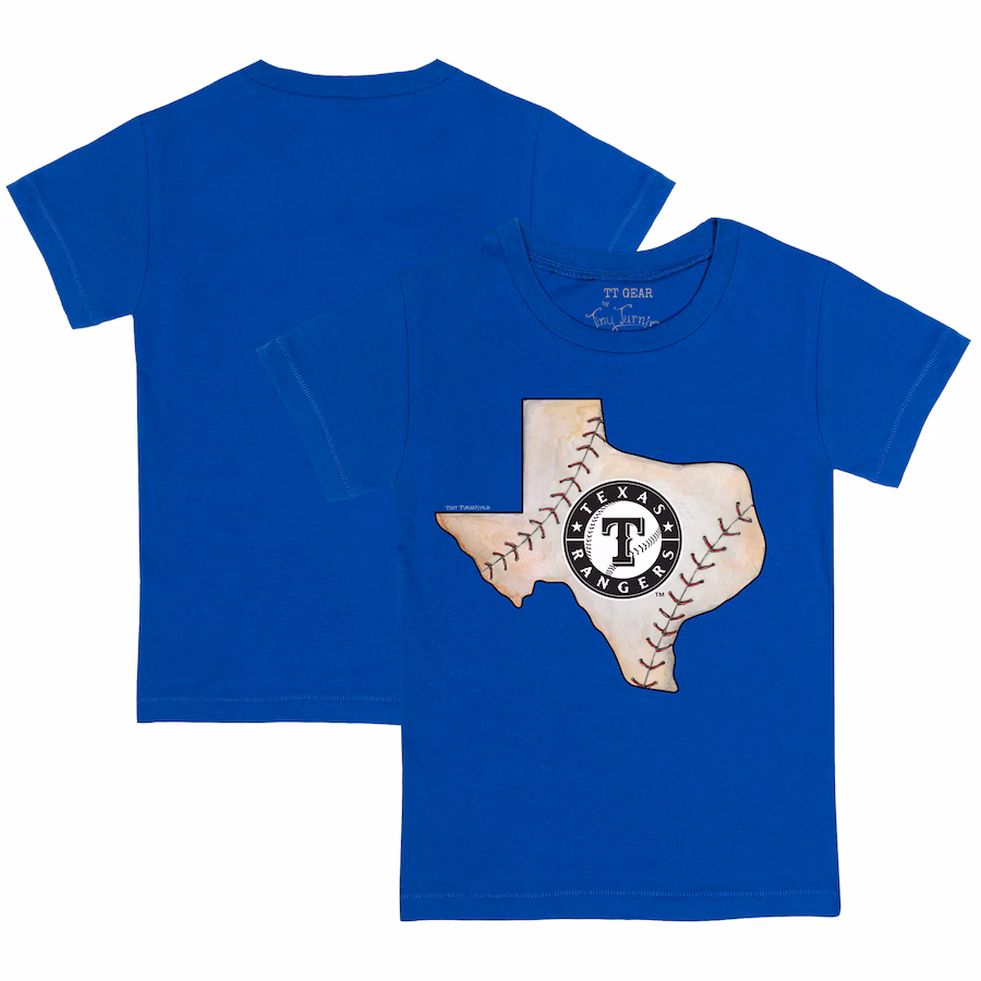 Youth Texas Rangers Tiny Turnip Royal State Outline T-Shirt - ujerseystore