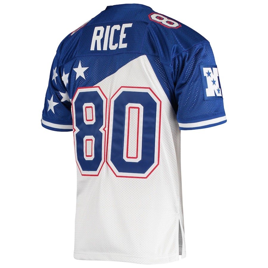 Men's NFC Jerry Rice Mitchell & Ness White/Blue 1994 Pro Bowl Authentic Jersey - ujerseystore