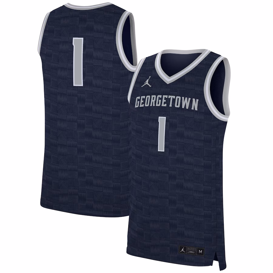 Men's Nike #1 Navy Georgetown Hoyas Replica Jersey - ujerseystore