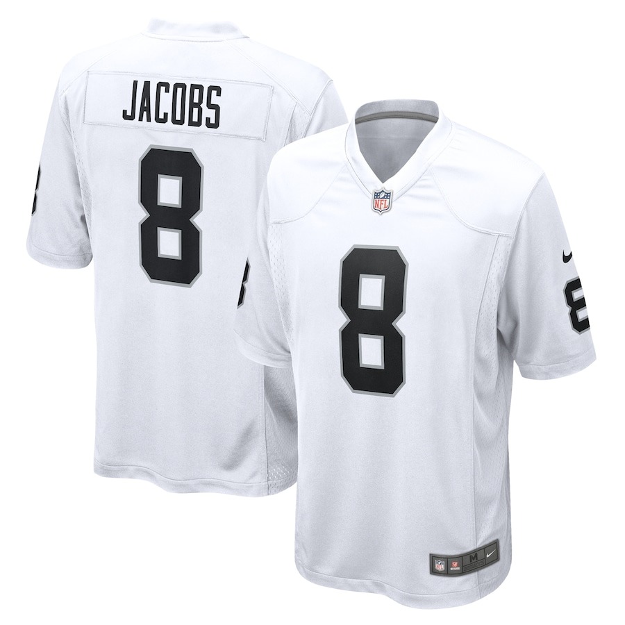 Men's Las Vegas Raiders Josh Jacobs Nike White Game Player Jersey - ujerseystore