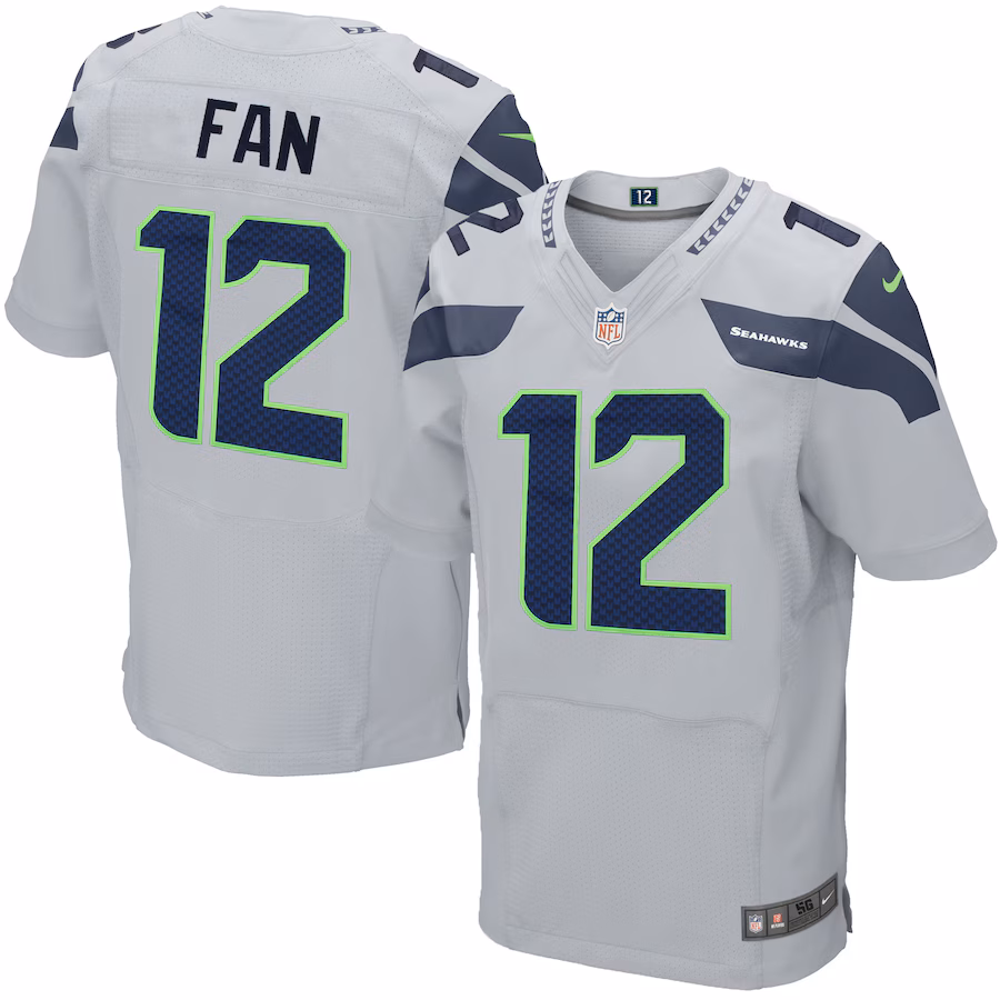 Mens Seattle Seahawks 12s Nike Gray Elite Jersey - ujerseystore