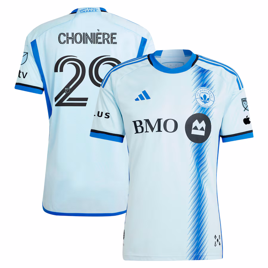 Men's CF Montreal Mathieu Choinière adidas Light Blue 2024 La Main Authentic Player Jersey - ujerseystore