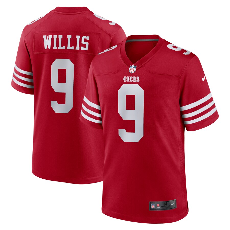 Men's San Francisco 49ers Brayden Willis Nike Scarlet Team Game Jersey - ujerseystore