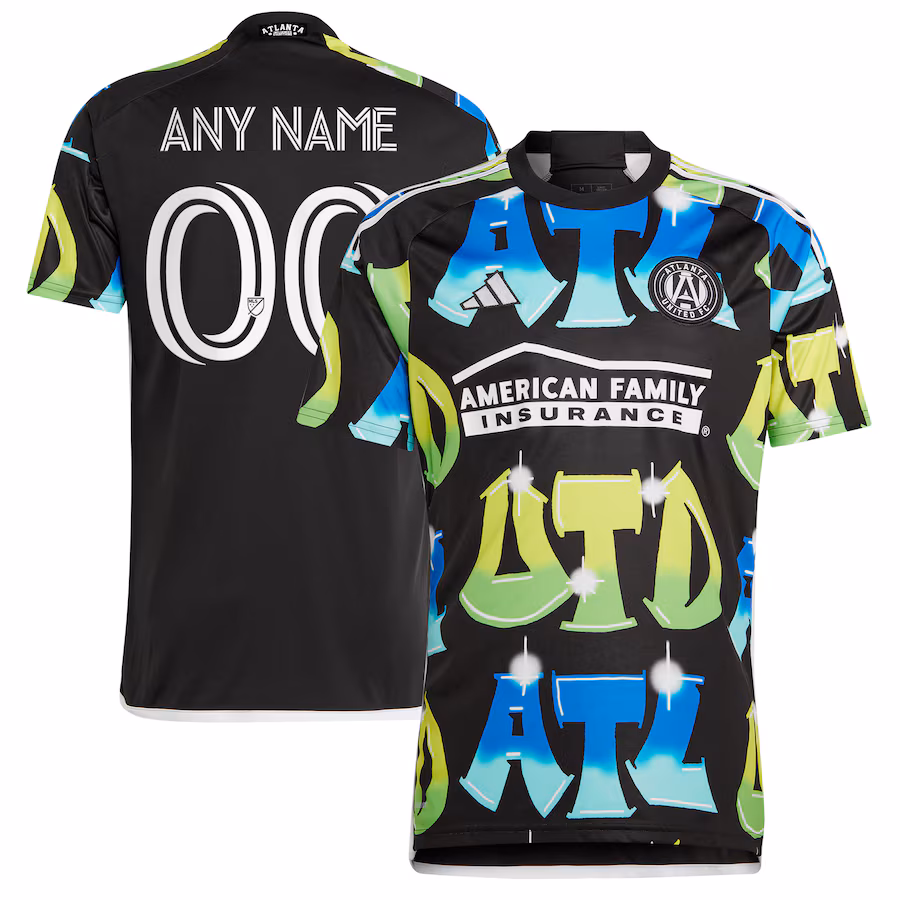 Men's Atlanta United FC  adidas Black 2023 The 404 Replica Custom Jersey - ujerseystore