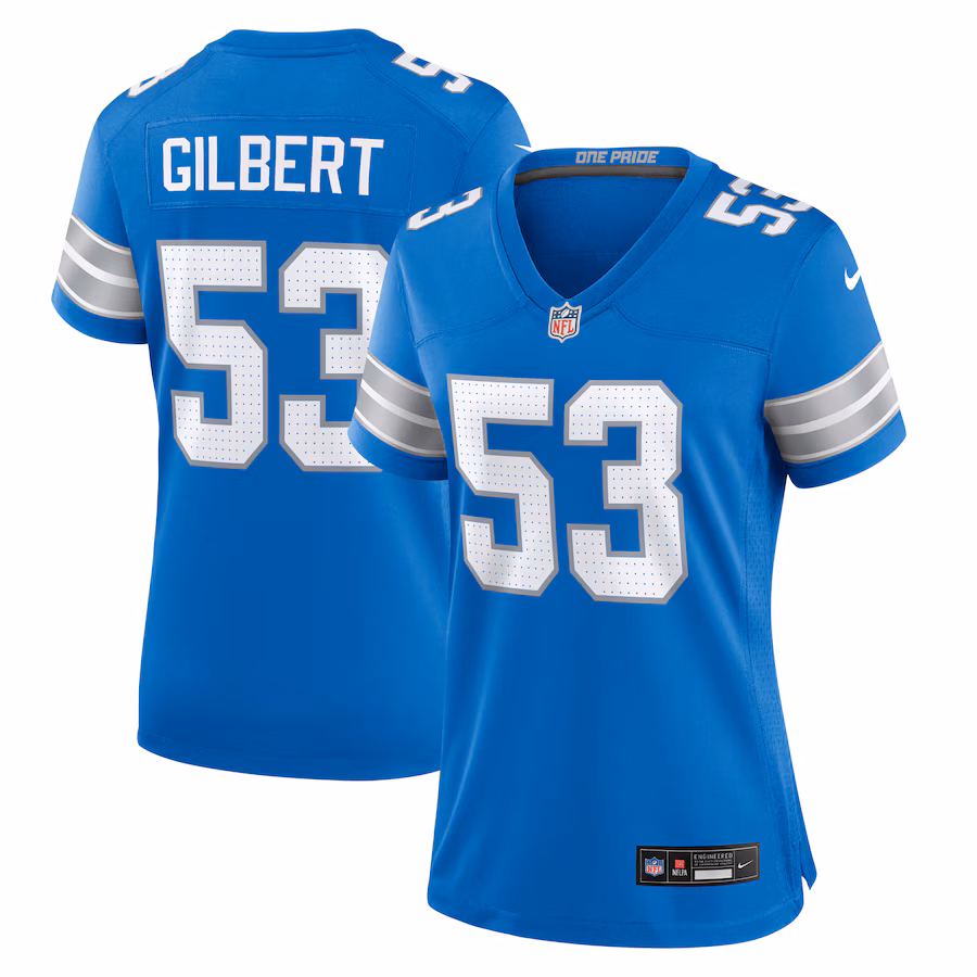 Women's Detroit Lions DaRon Gilbert Nike  Blue Game Jersey - ujerseystore