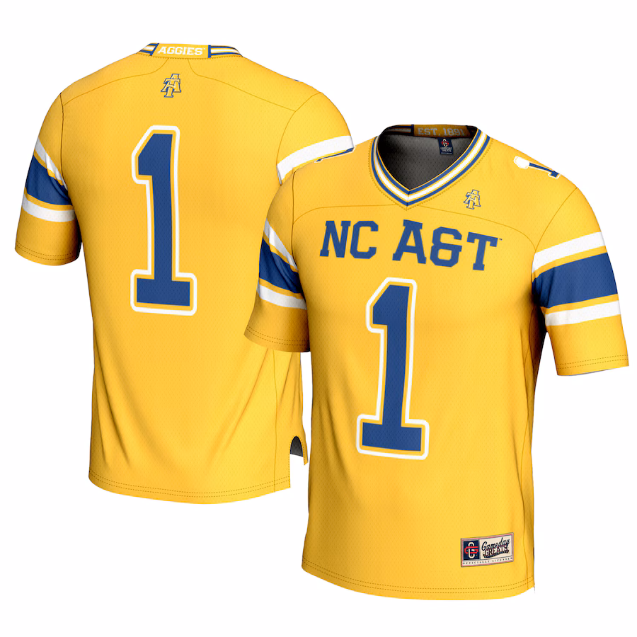Youth GameDay Greats #1 Gold North Carolina A&T Aggies Football Jersey - ujerseystore