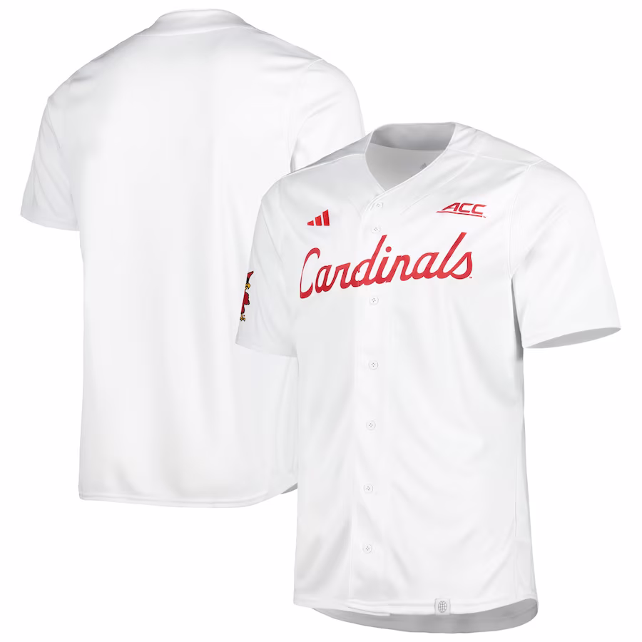 Louisville Cardinals adidas Team Baseball Jersey - White - ujerseystore