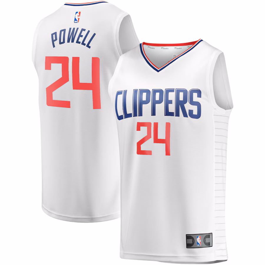 Youth LA Clippers Norman Powell Fanatics White Fast Break Player Jersey - Association Edition - ujerseystore