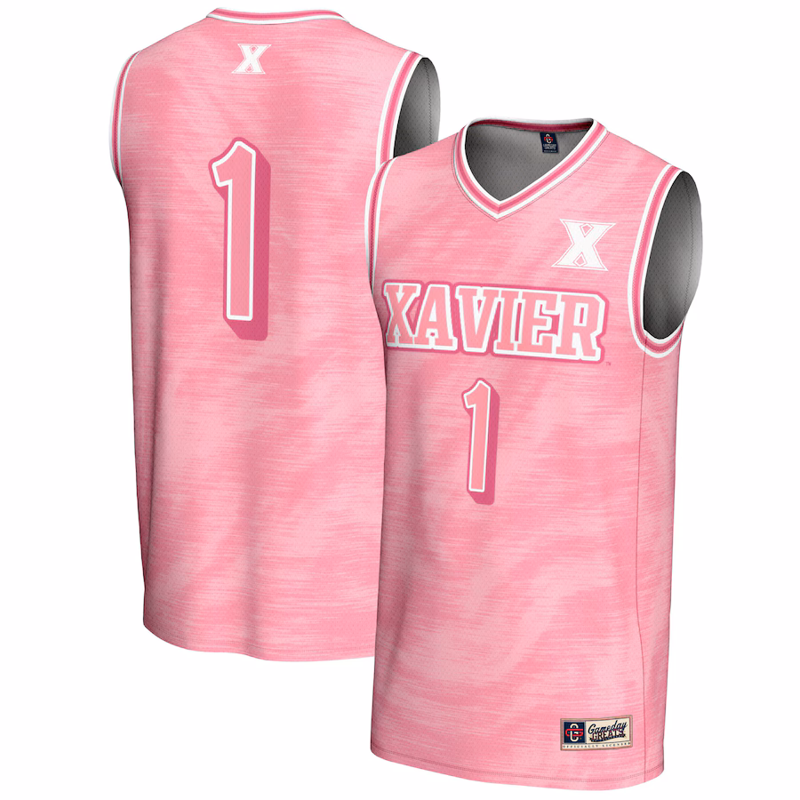 Youth GameDay Greats #1 Pink Xavier Musketeers Lightweight Basketball Jersey - ujerseystore
