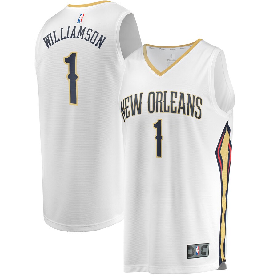 Men's New Orleans Pelicans Zion Williamson Fanatics White Replica Fast Break Jersey - Association Edition - ujerseystore