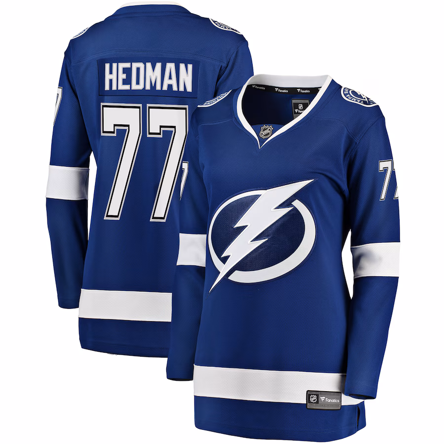 Women's Tampa Bay Lightning Victor Hedman Fanatics Blue Premier Breakaway Player Jersey - ujerseystore
