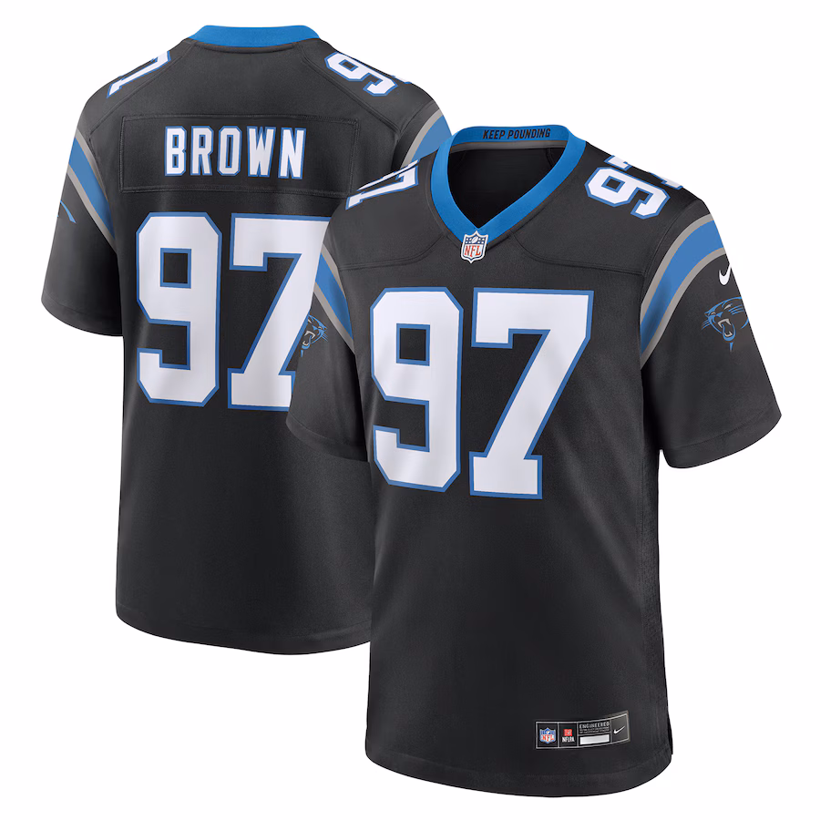 Men's Carolina Panthers Bobby Brown Nike Black Team Game Jersey - ujerseystore