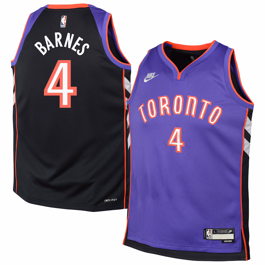 Youth Toronto Raptors Scottie Barnes Nike Purple 2024/25 Swingman Jersey - Classic Edition - ujerseystore